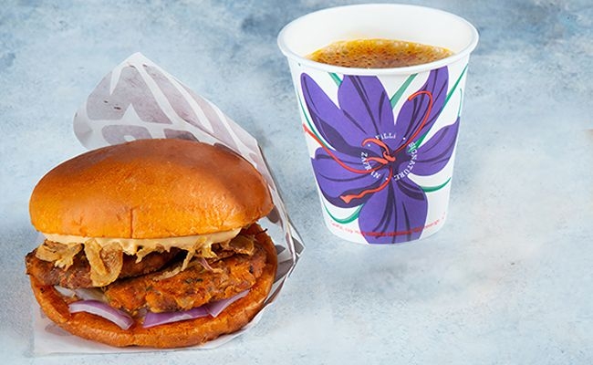 Mutton Bun Kebab with Zafran Tea